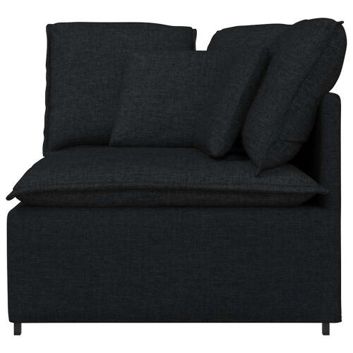 Modularna Kutna Sofa s Jastucima Crna 100 cm - Crna kutna sofa Crna kutna sofa Cijena