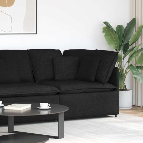 Modularna Kutna Sofa s Jastucima Crna 100 cm - Crna kutna sofa Crna kutna sofa Cijena