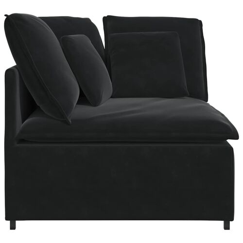 Modularna Kutna Sofa s Jastucima Crna 100 cm - Crna kutna sofa Crna kutna sofa Cijena