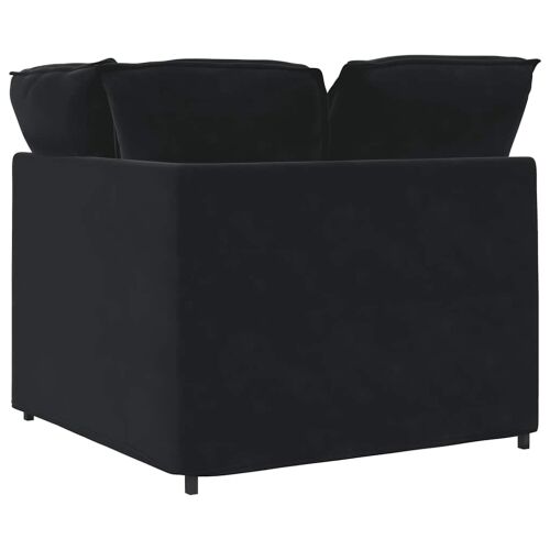 Modularna Kutna Sofa s Jastucima Crna 100 cm - Crna kutna sofa Crna kutna sofa Cijena