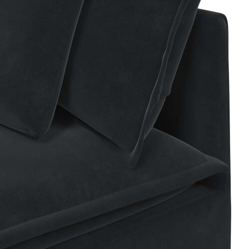 Modularna Kutna Sofa s Jastucima Crna 100 cm - Crna kutna sofa Crna kutna sofa Cijena