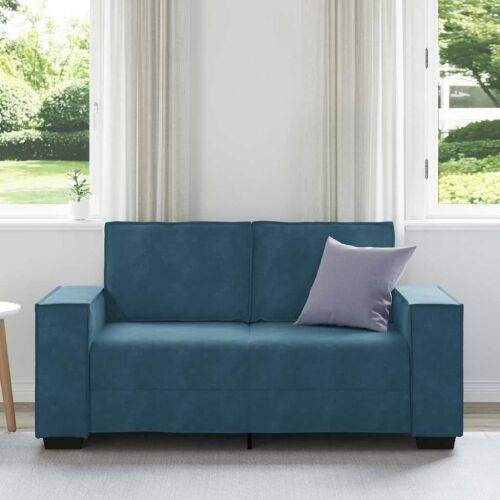 Dvosjed Plavi 160x78x84 cm Baršun - Plava 1 160 cm Plava Cijena