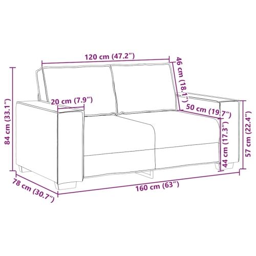 Dvosjed Plavi 160x78x84 cm Baršun - Plava 1 160 cm Plava Cijena